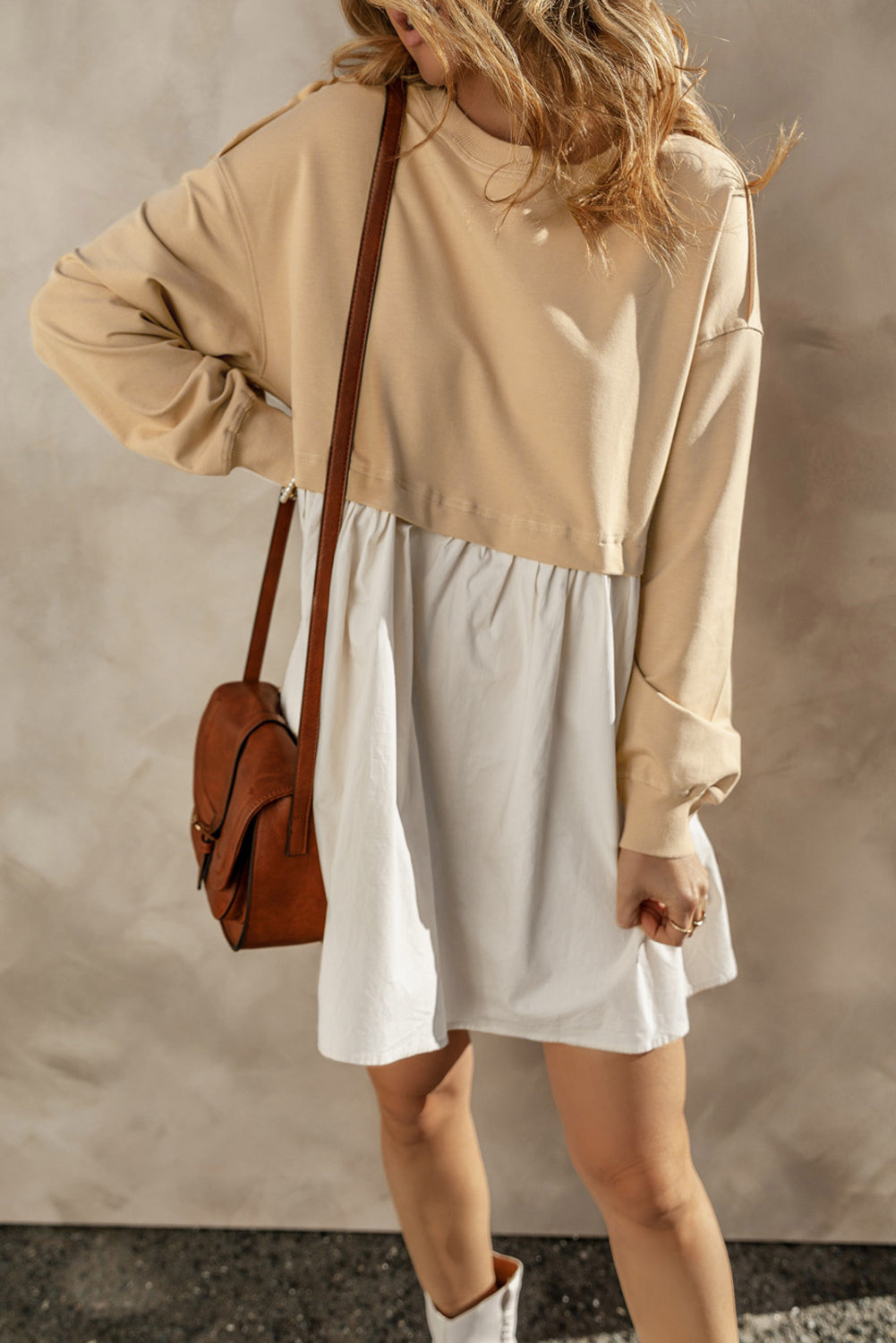 Bohemian Breezy Poplin Dress Close-Up