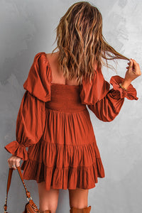 Bohemian Brown Tiered Summer Dress