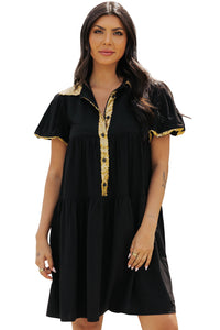 Bohemian Bubble Sleeve Dress Flatlay