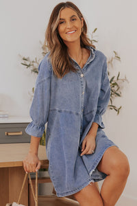 Bohemian Button-Down Mini Dress