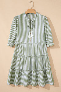 Bohemian Casual Green Dress Side