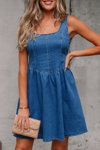 Bohemian casual mini dress back