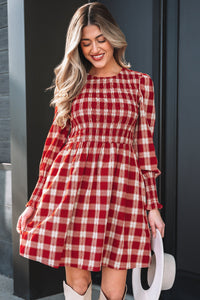 Bohemian Casual Plaid Cotton Dress