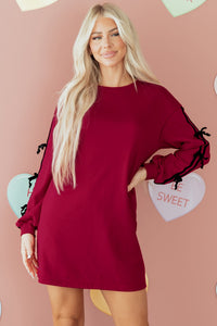 Bohemian Casual Sweatshirt Dress Detail