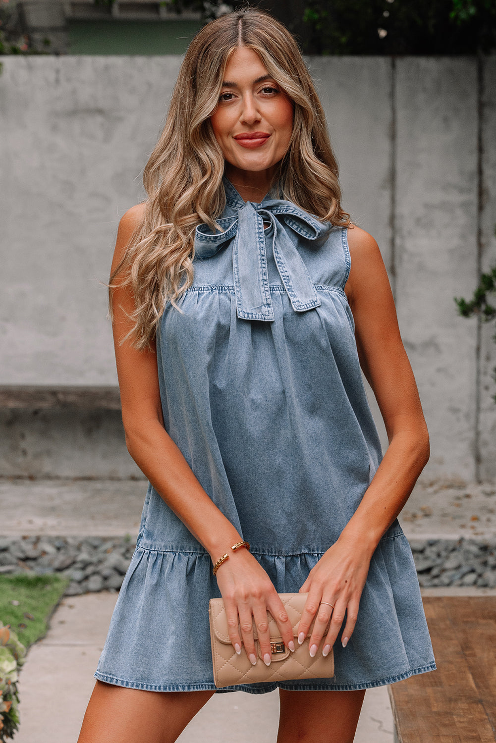Bohemian Chambray Dress Side View
