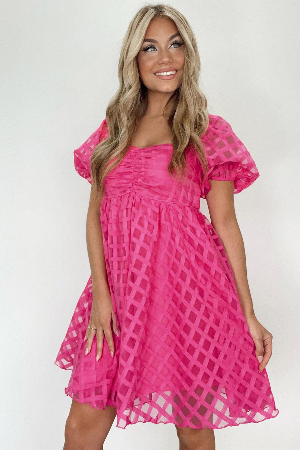 Bohemian Checkered Dress Side View