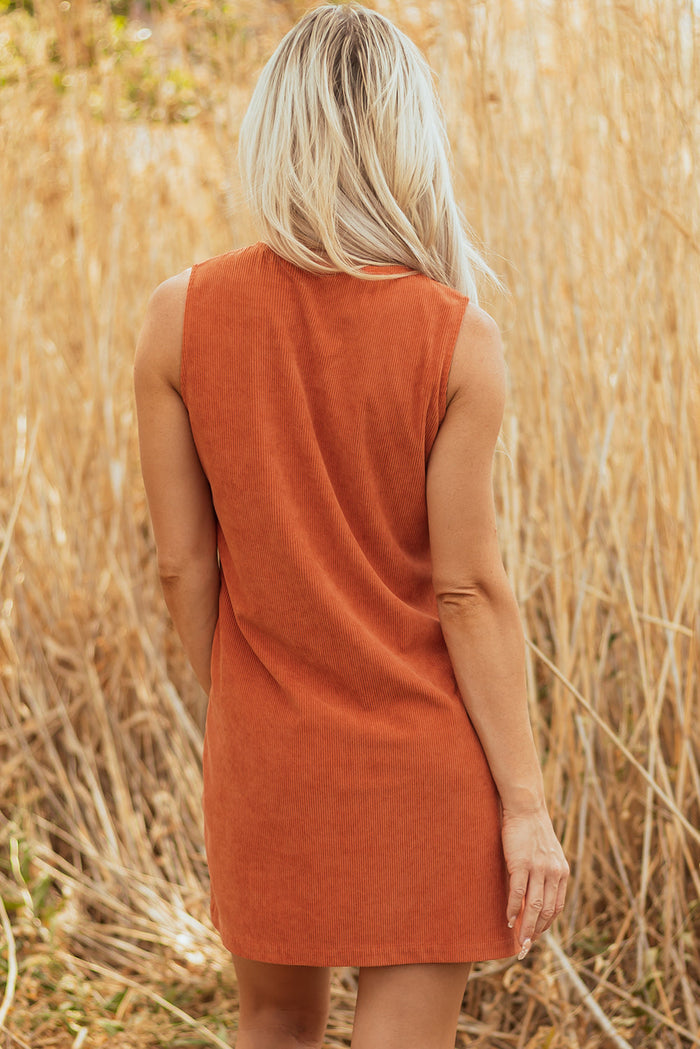 Bohemian Corduroy Dress Front View