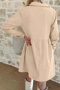 Bohemian Corduroy Dress Warm Tones