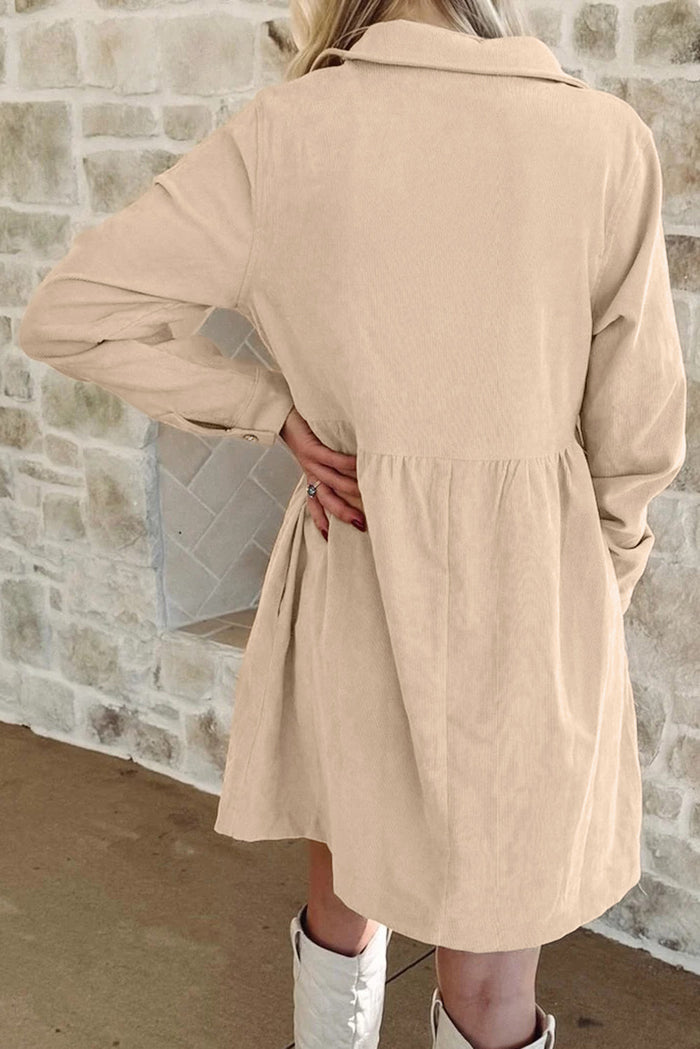 Bohemian Corduroy Dress Warm Tones