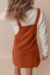 Bohemian Corduroy Pinafore Mini Dress