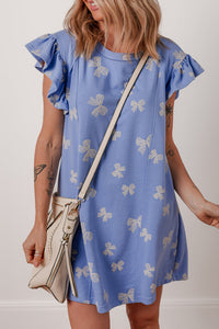 Bohemian cotton bow detail dress