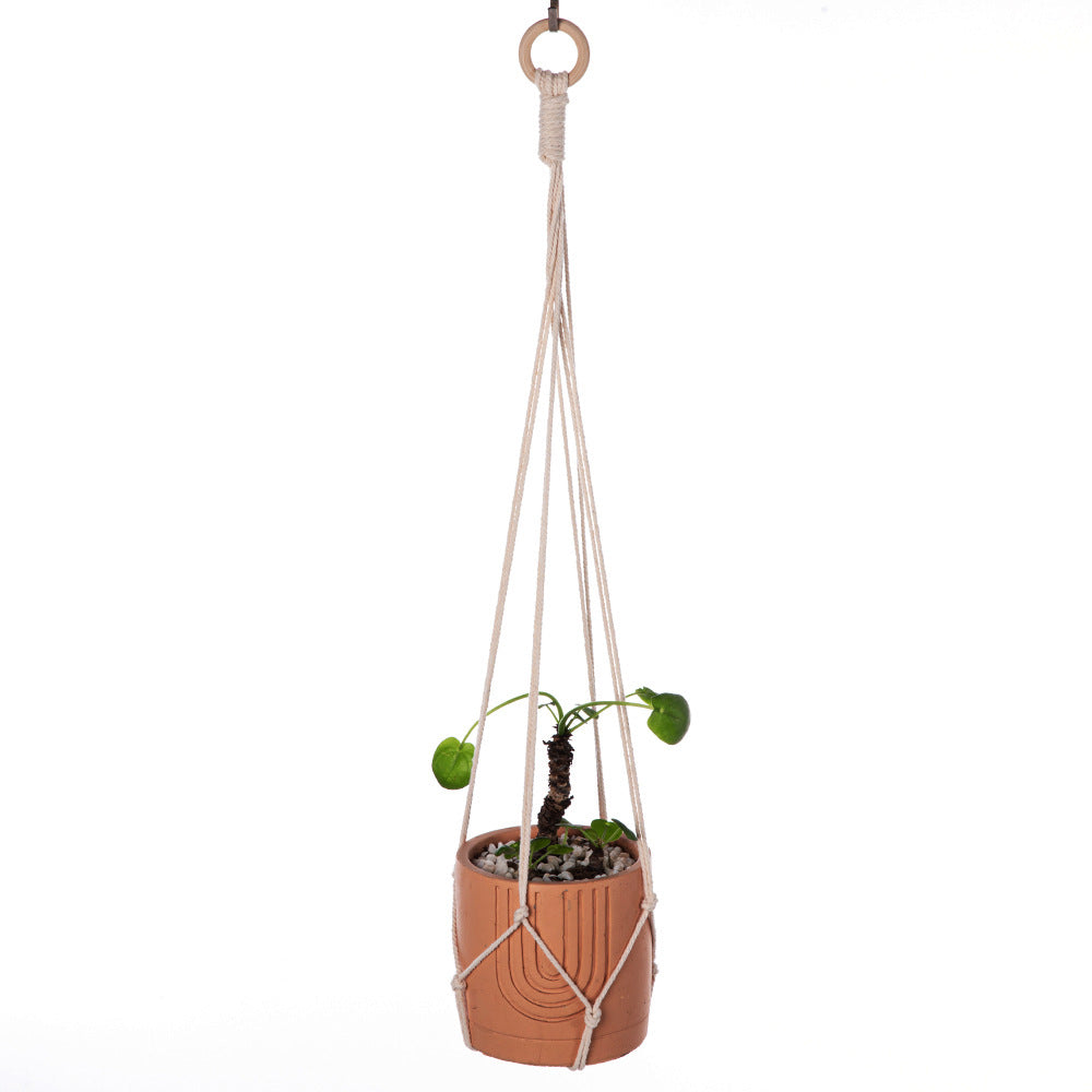 Bohemian cotton macrame plant holder