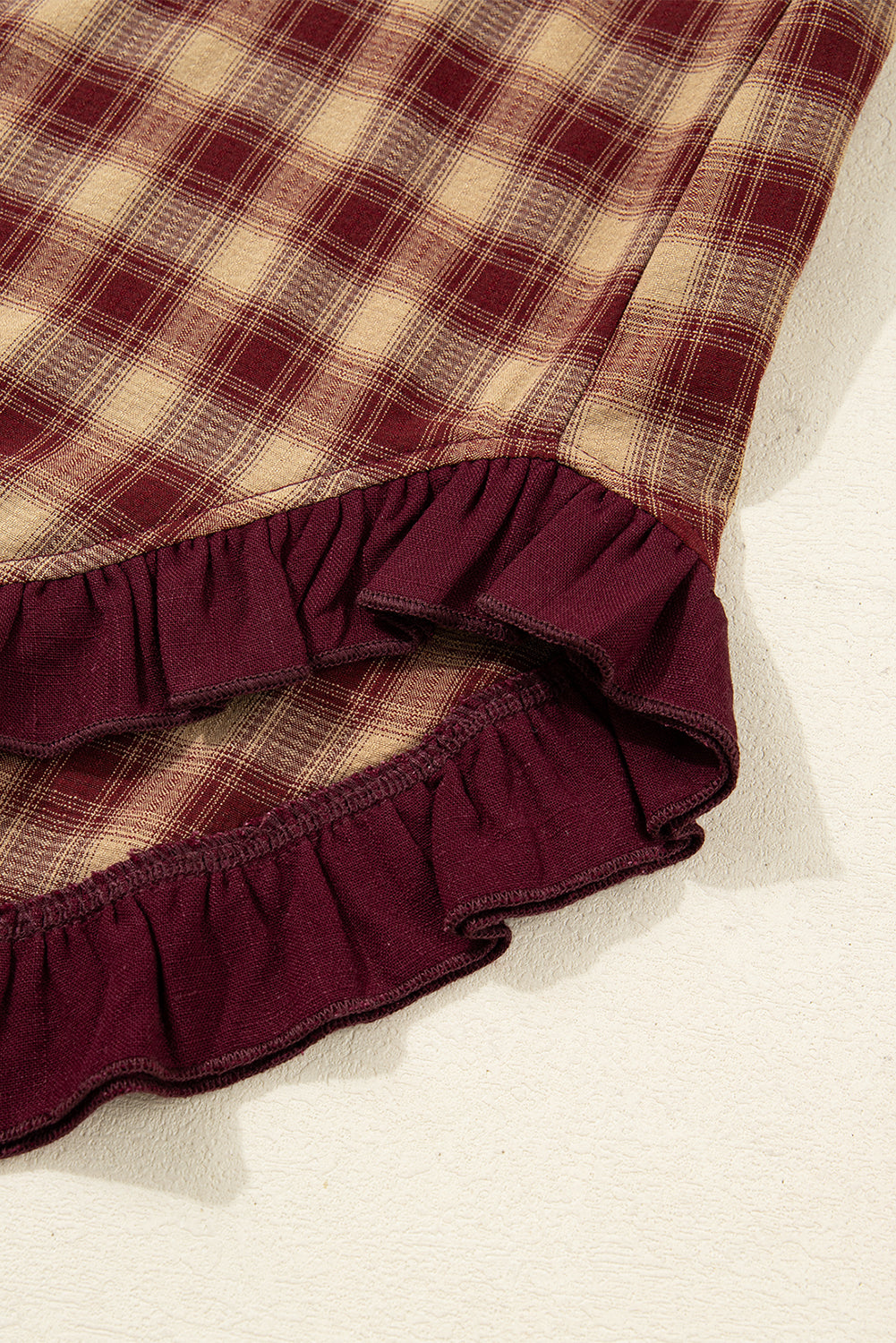 Bohemian Cotton Plaid Mini Dress