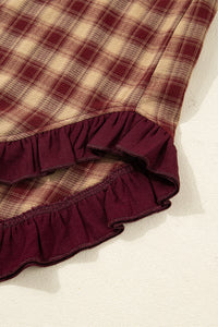 Bohemian Cotton Plaid Mini Dress