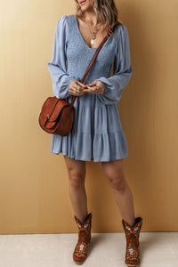 Bohemian Cotton Ruffle Hem Dress