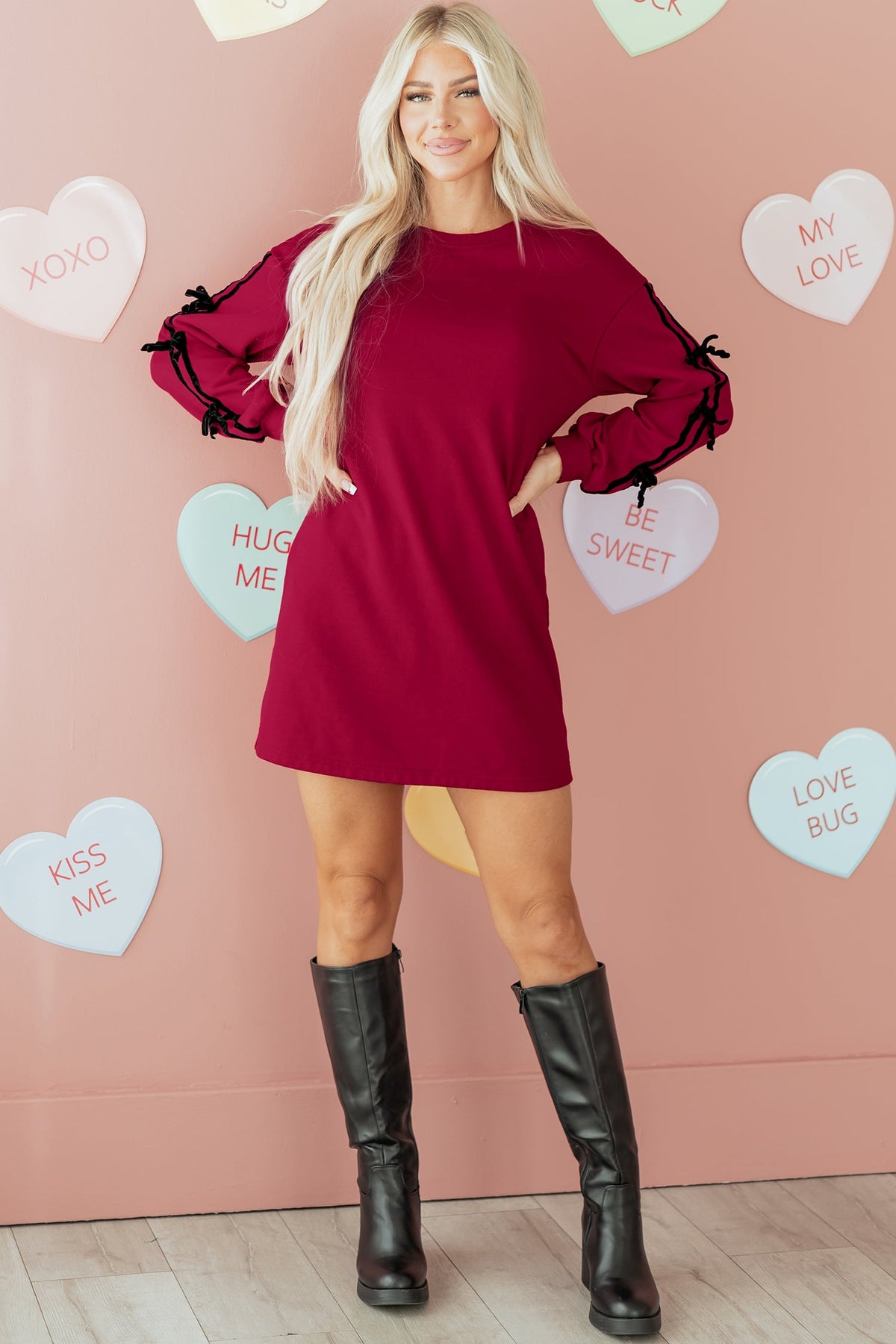 Bohemian Cozy Mini Dress Side