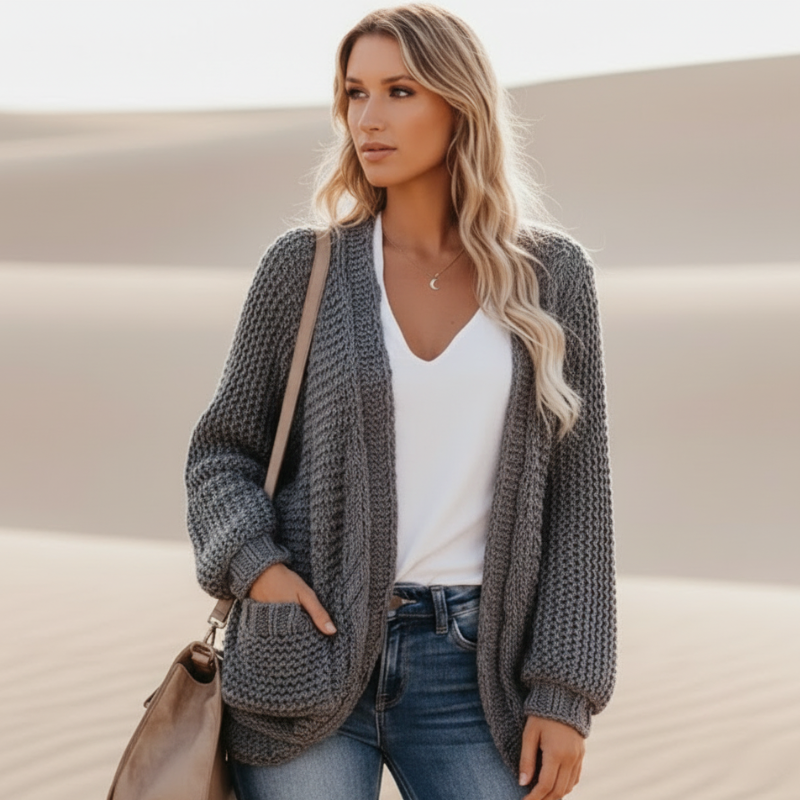 Bohemian crochet cardigan earth tones
