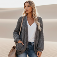 Bohemian crochet cardigan earth tones