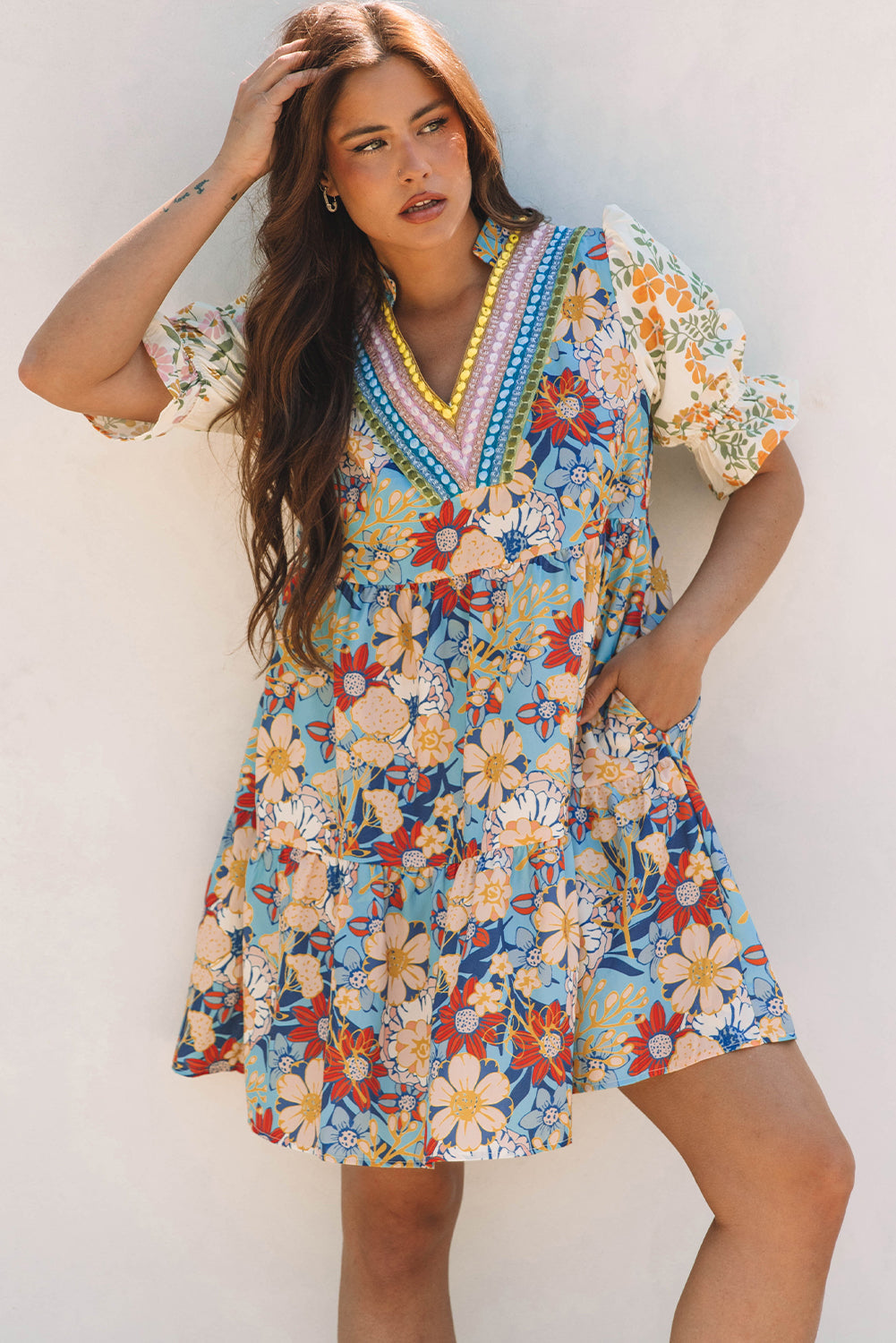 Bohemian Crochet Dress Side View