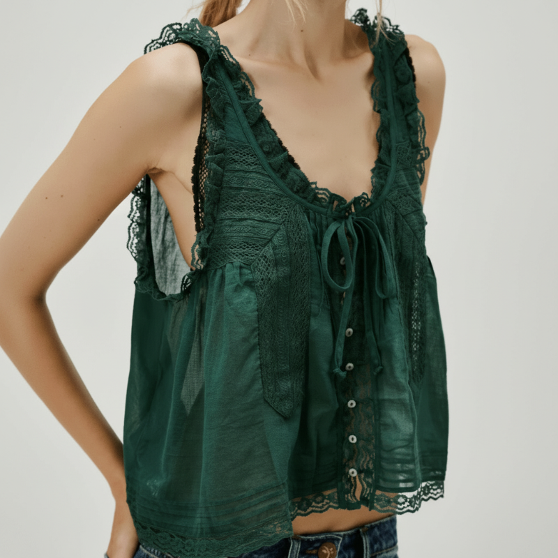 Bohemian crochet tank natural fabric