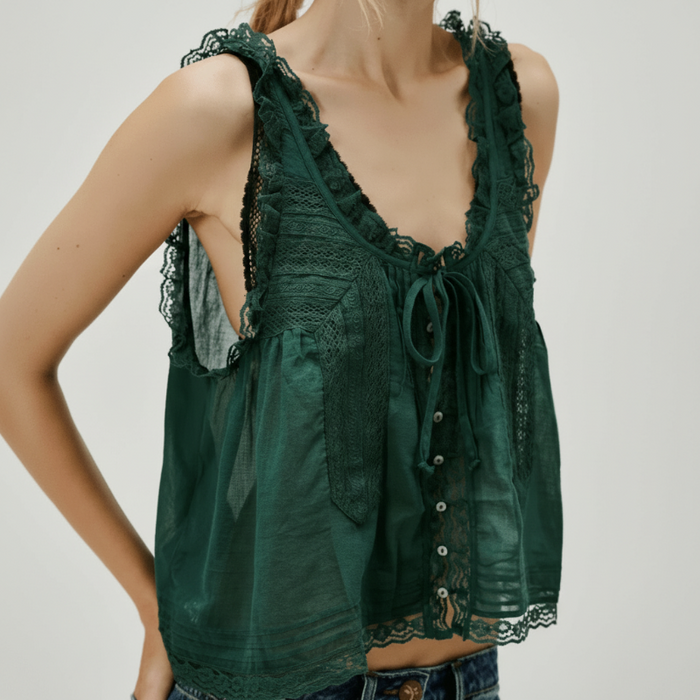 Bohemian crochet tank natural fabric
