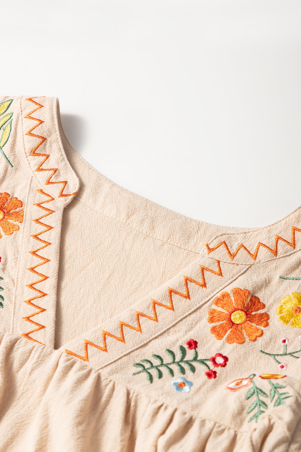 Bohemian Crochet Trim Mini Dress