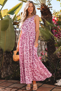 Bohemian cutout maxi dress floral