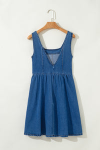 Bohemian denim dress styled look