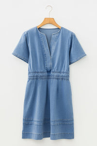 Bohemian Denim Flowy Summer Dress