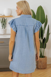 Bohemian Denim Mini Dress Front