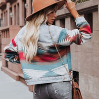 Bohemian distressed denim jacket women