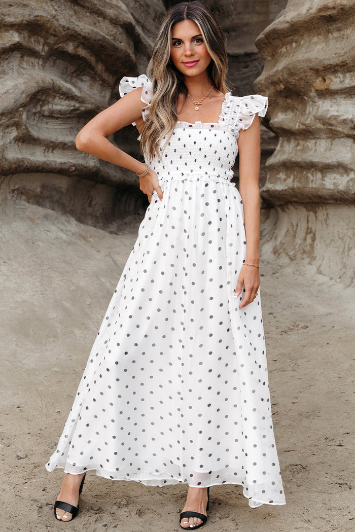 Bohemian dotted flowing summer dress