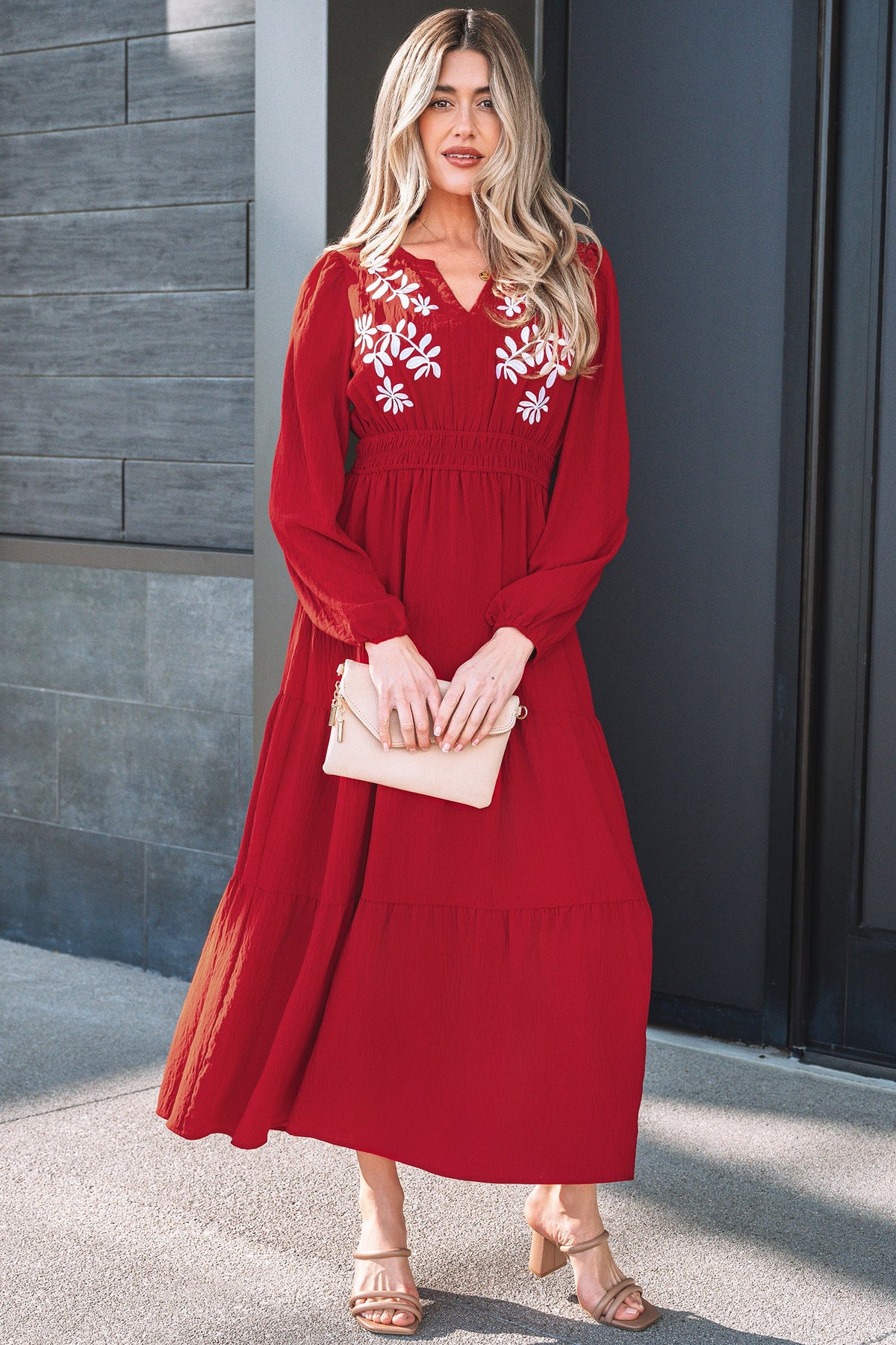 Bohemian Embroidered Gown Relaxed Fit