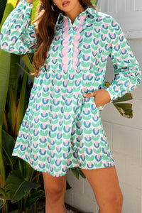 Bohemian embroidered short tunic dress