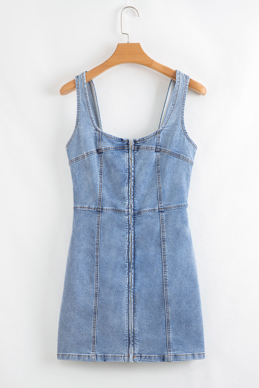 Bohemian Fitted Denim Day Dress