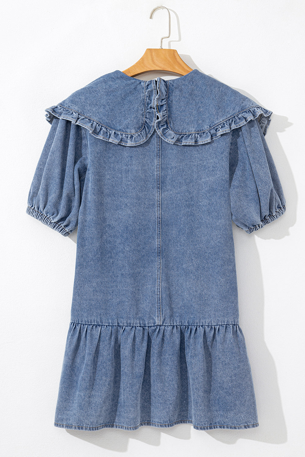 Bohemian fitted denim mini closeup