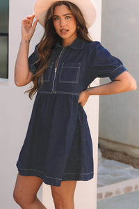 Bohemian Fitted Denim Summer Dress