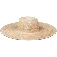 Bohemian flat-brim natural straw hat