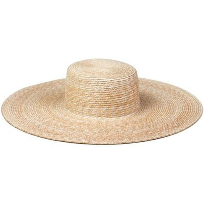 Bohemian flat-brim natural straw hat