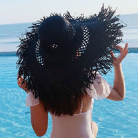 Bohemian floppy brim summer straw hat