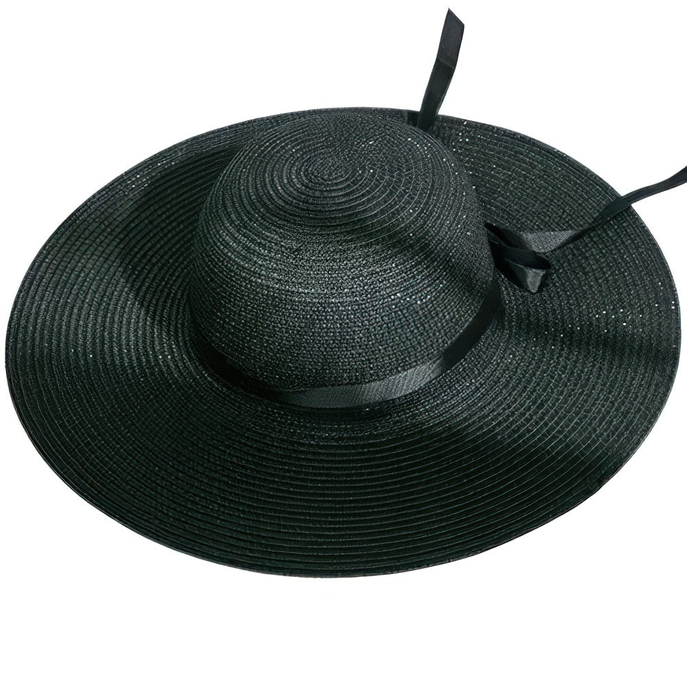 Bohemian floppy straw hat detail