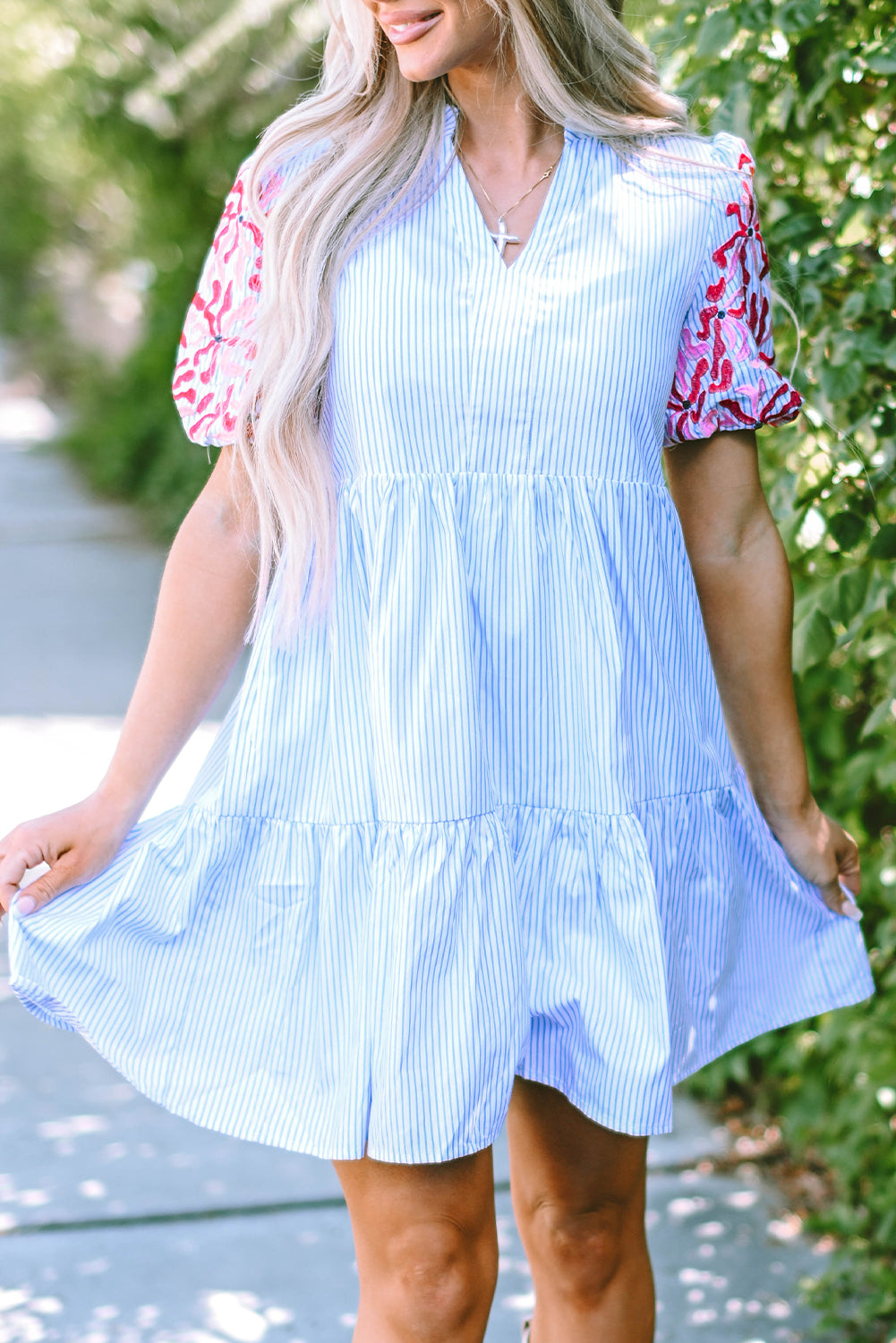 Bohemian Floral Dress Back View