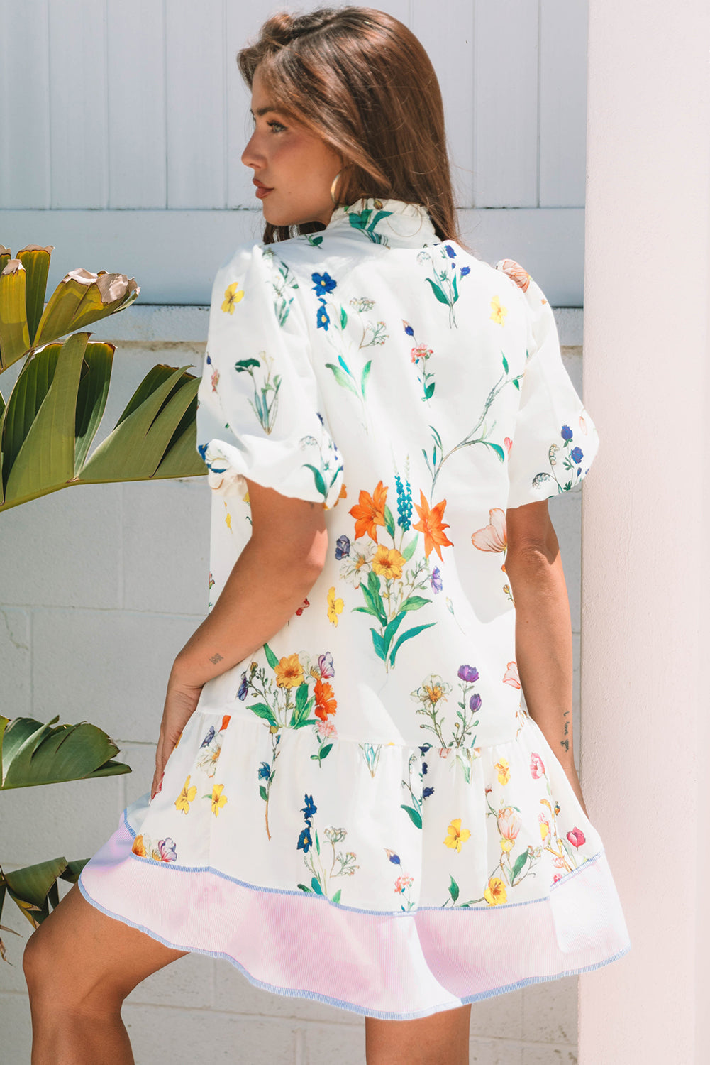 Bohemian Floral Dress Front View