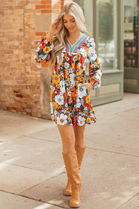 Bohemian Floral Lace Fitted Dress