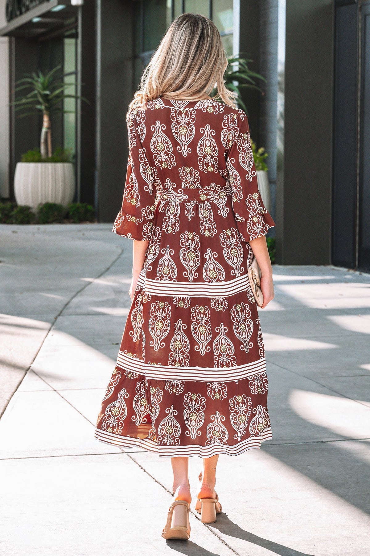 Bohemian floral maxi dress detail