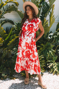 Bohemian floral maxi dress detail