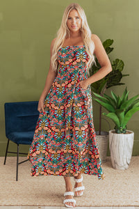 Bohemian floral maxi dress detail