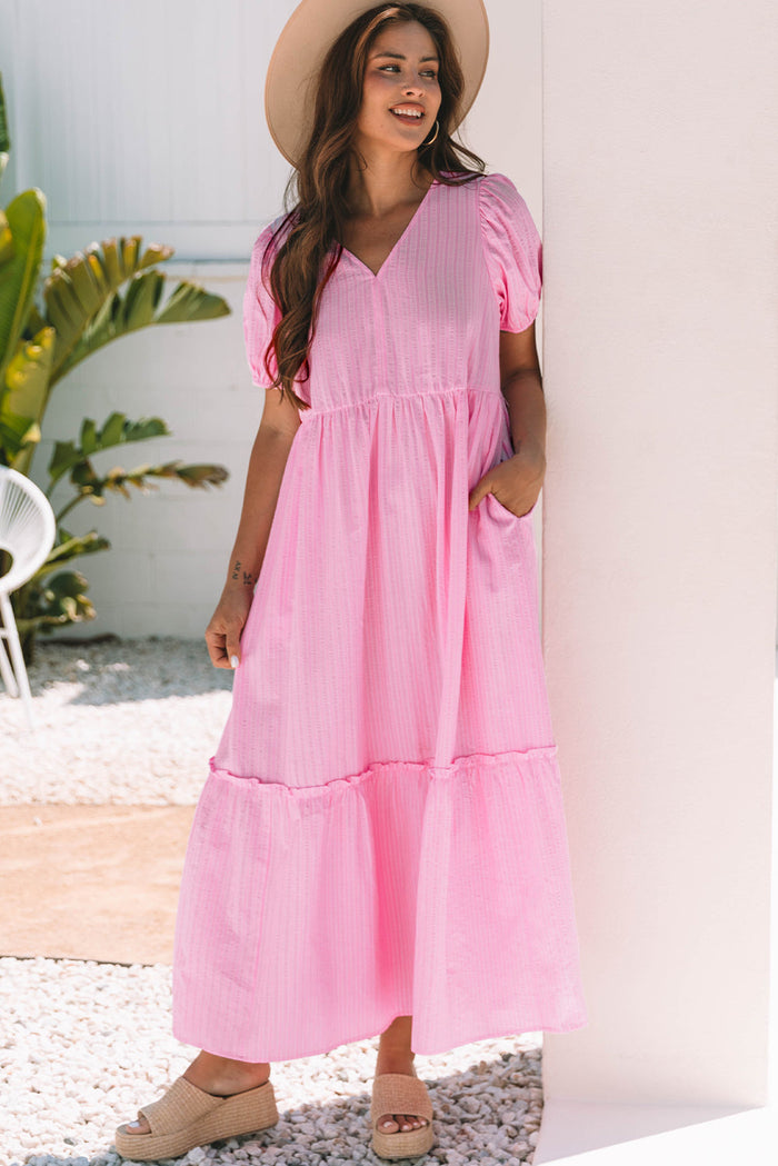 Bohemian floral maxi dress flowing