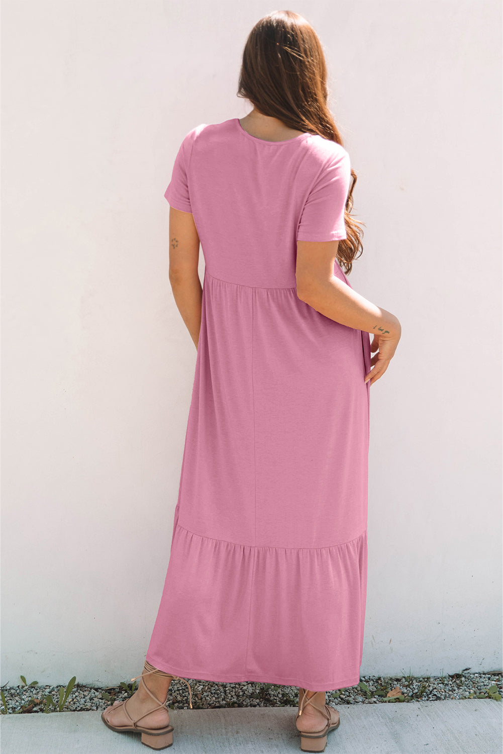 Bohemian floral maxi dress flowing