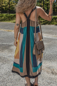 Bohemian floral maxi dress flowing